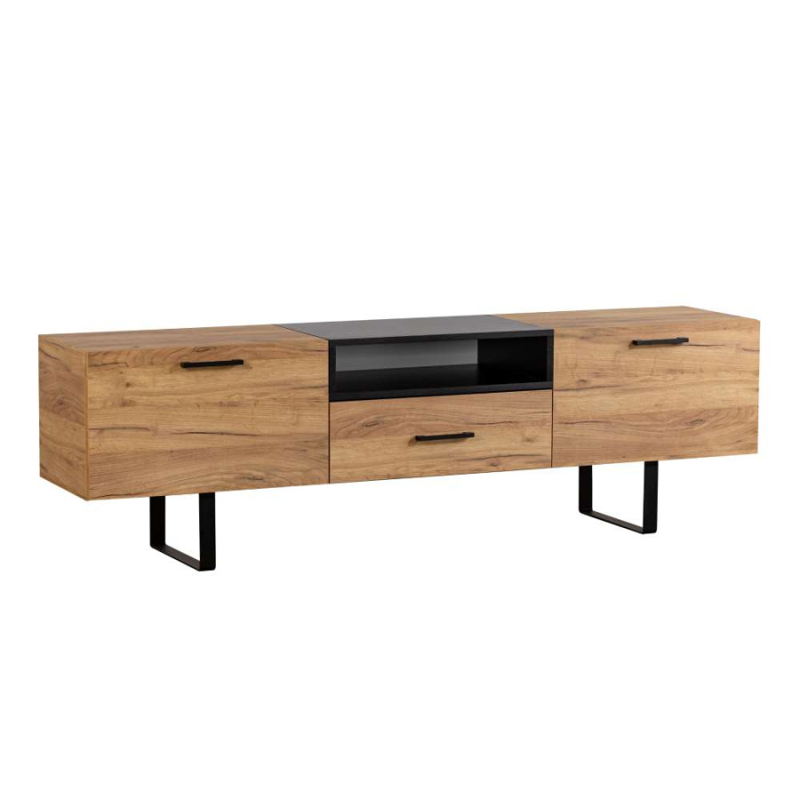KOMODA ROMA 180X40X55CM ZLATNI HRAST/CRNO