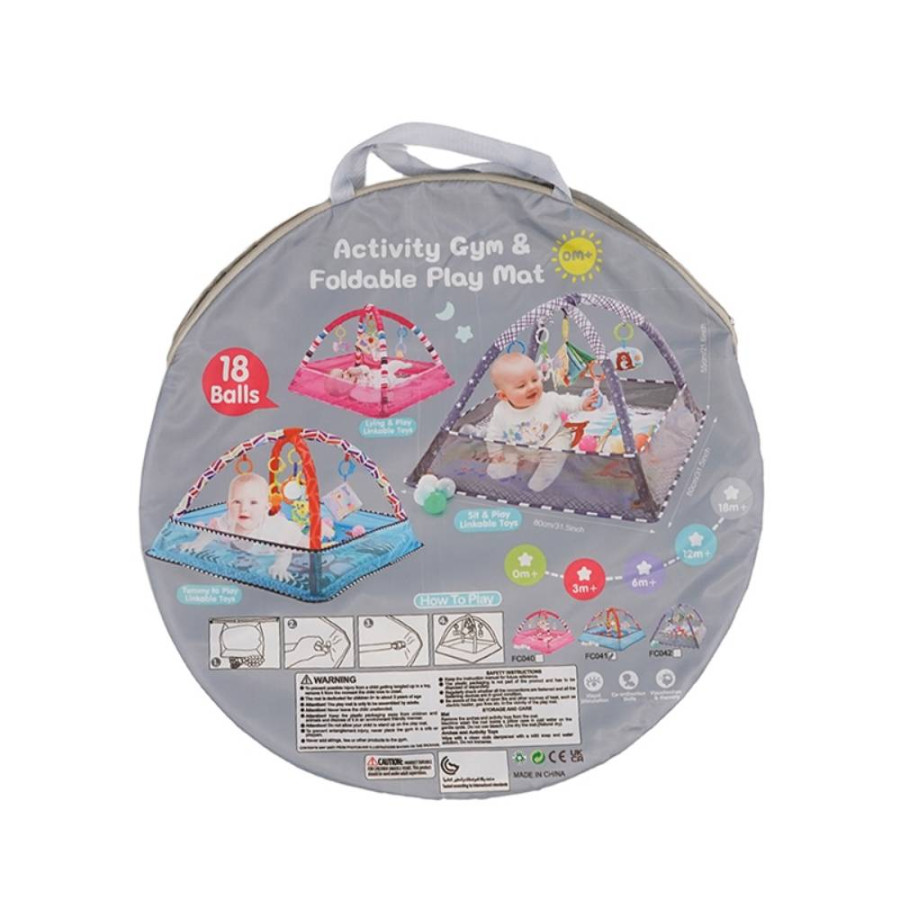VJEŽBALICA ZA BEBE SA LOPTICAMA 80X80CM