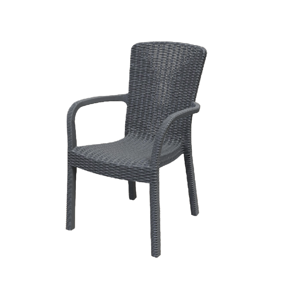 STOLICA ZA VRT 56X56X92CM SIVA RATTAN