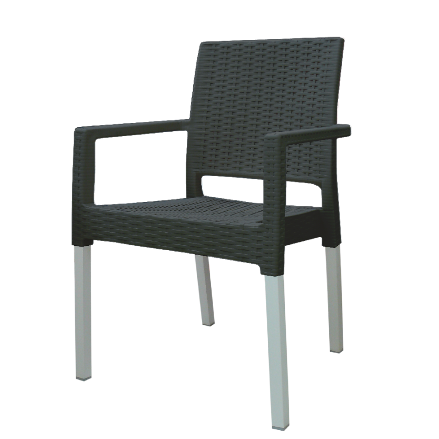 STOLICA ZA VRT 56X56,5X88CM ANTRACIT RATTAN LUX