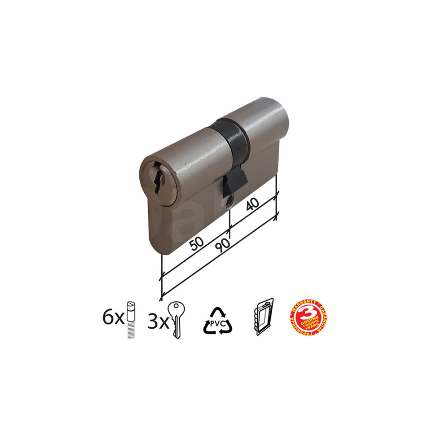 CILINDAR ZA VRATA CL2036 NIKL 90MM(40-50)  3K DBP1 3398114