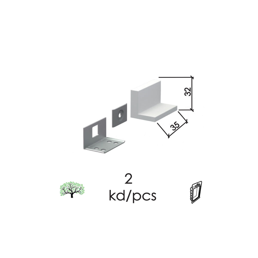 NOSAČ ZA KUHINJSKI ELEMENT 2/1 NE1 BIJELI 35X32MM DBP1 0204278