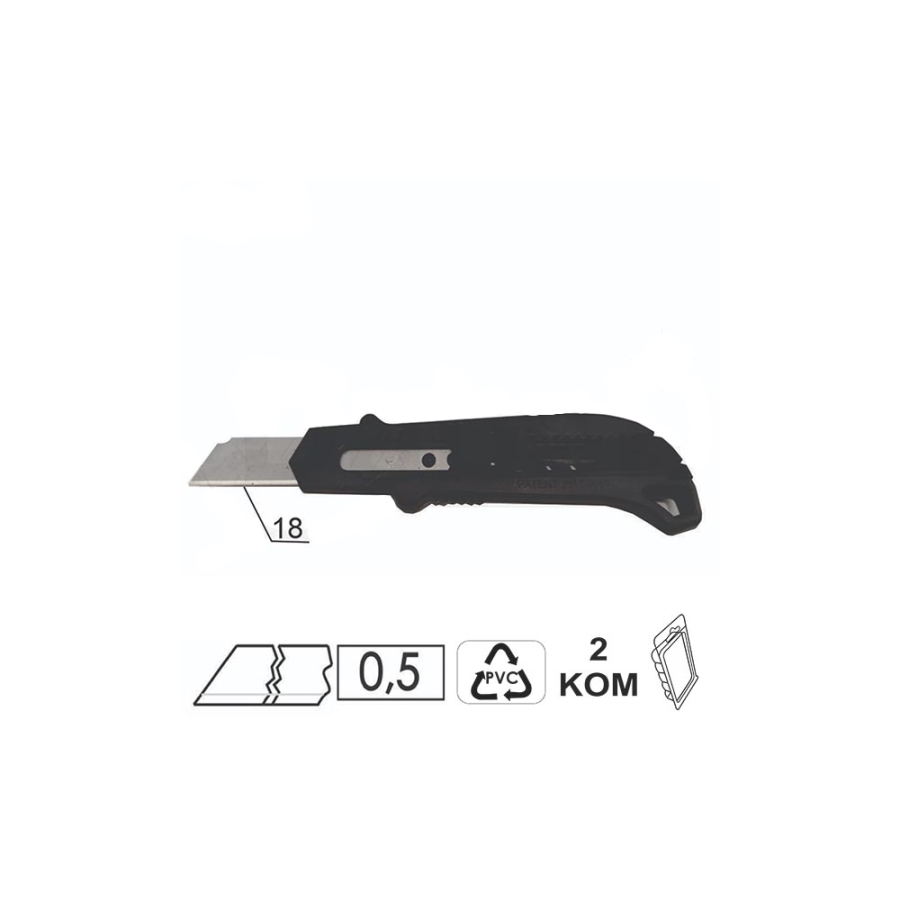 SKALPEL 2/1 18MM CRNI HIT DBP1 0903006