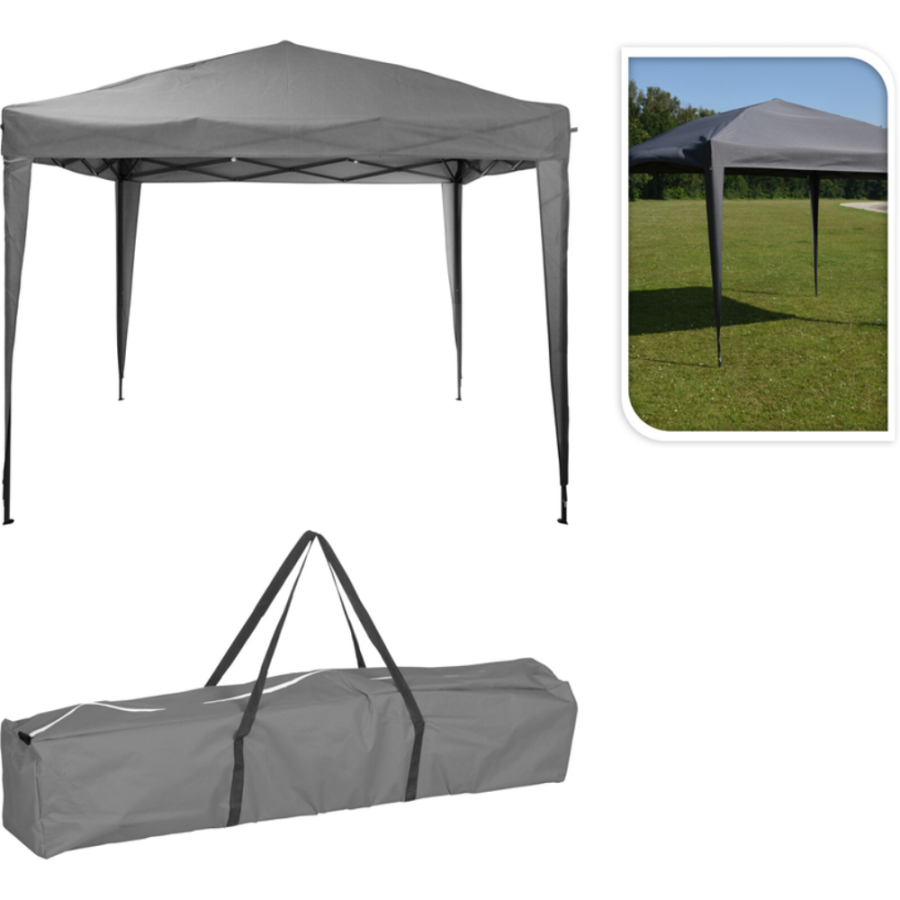 SKLOPIVA TENDA ZA VRT 300X300X245CM SIVA