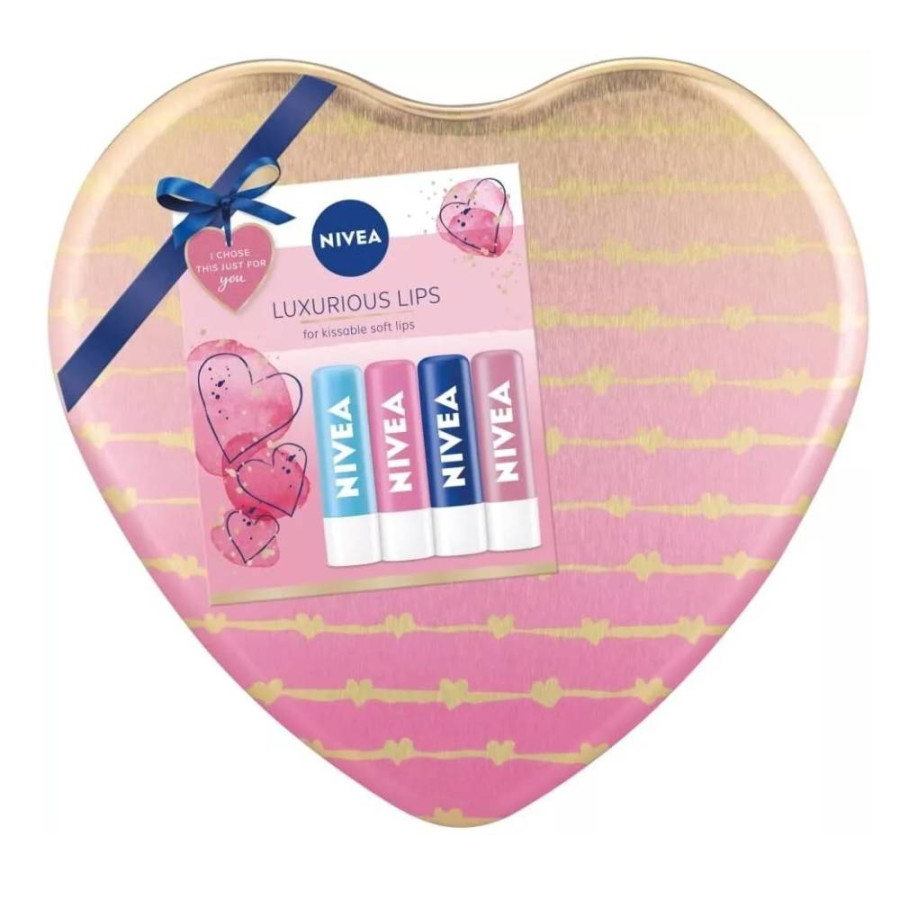 NIVEA LUXURIOUS LIPS KEEPSAKE TIN POKLON SET 4 PC