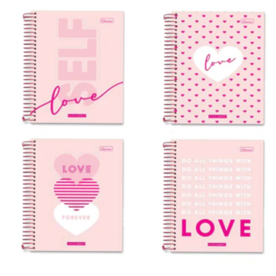 NOTES A5 100L PINK LOVE SPIRALA 10-1