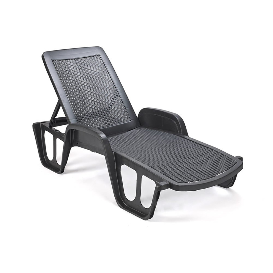 LEŽALJKA 100X192X71CM POOL RATTAN ANTRACIT