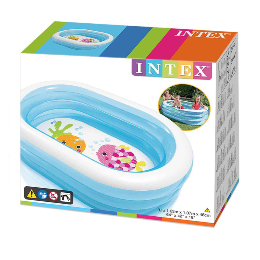 BAZEN OVALNI 163X107X46CM SEA ANIMALS TURQUOISE 6-1 INTEX 57482