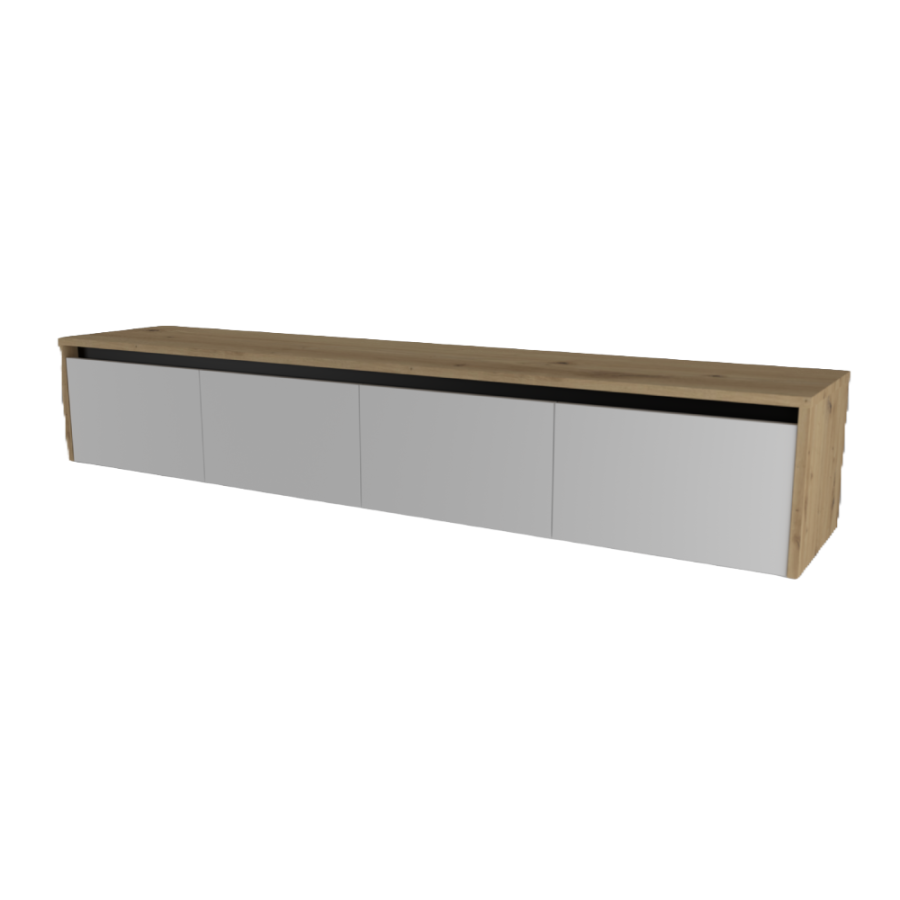 KOMODA PLAY 184X37X32CM ARTISAN HRAST/BIJELA KM0099