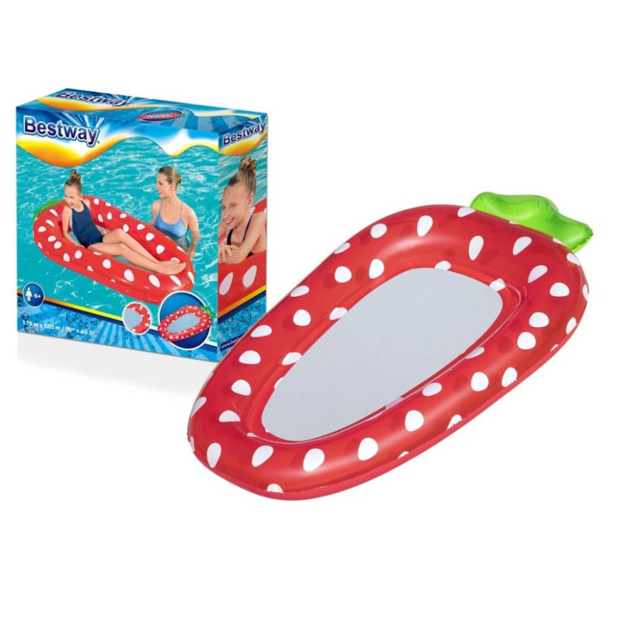 DUŠEK ZA PLAŽU 178-186X103-112CM STRAWBERRY/PINEAPPLE 8-1 ASST BESTWAY 43644
