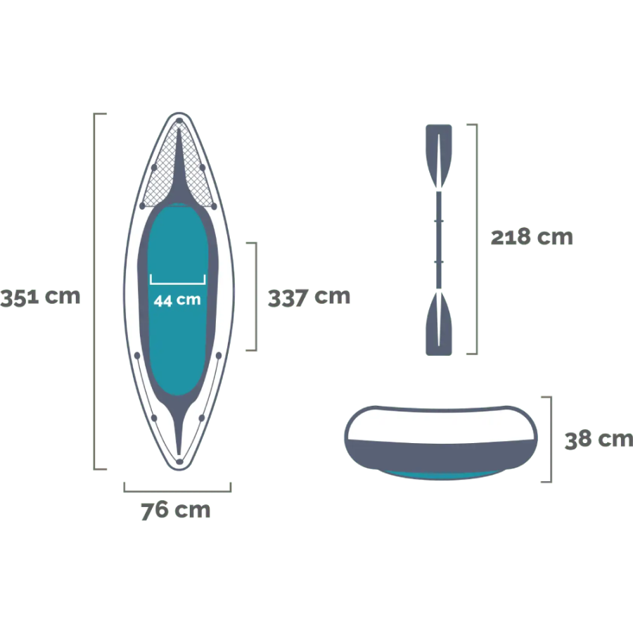 KAJAK NA NAPUHAVANJE 351X76CM 180KG CHALLENGER INTEX 68306