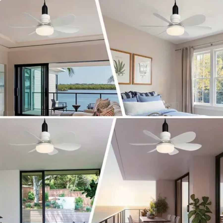 VENTILATOR LED STROPNI  MOTLEY 17W SA SVJETLOM E27 + DALJINSKI BIJELI