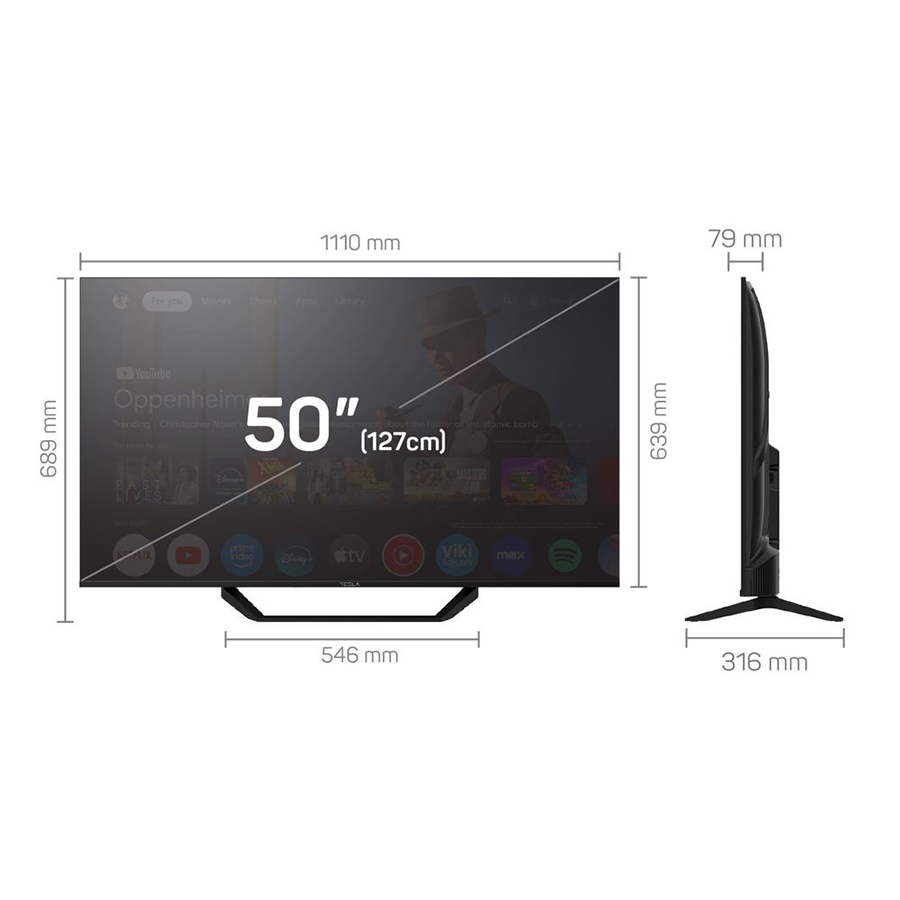 TV LED 50" TESLA 50E655BUS GOOGLE TV 4K ULTRA HD