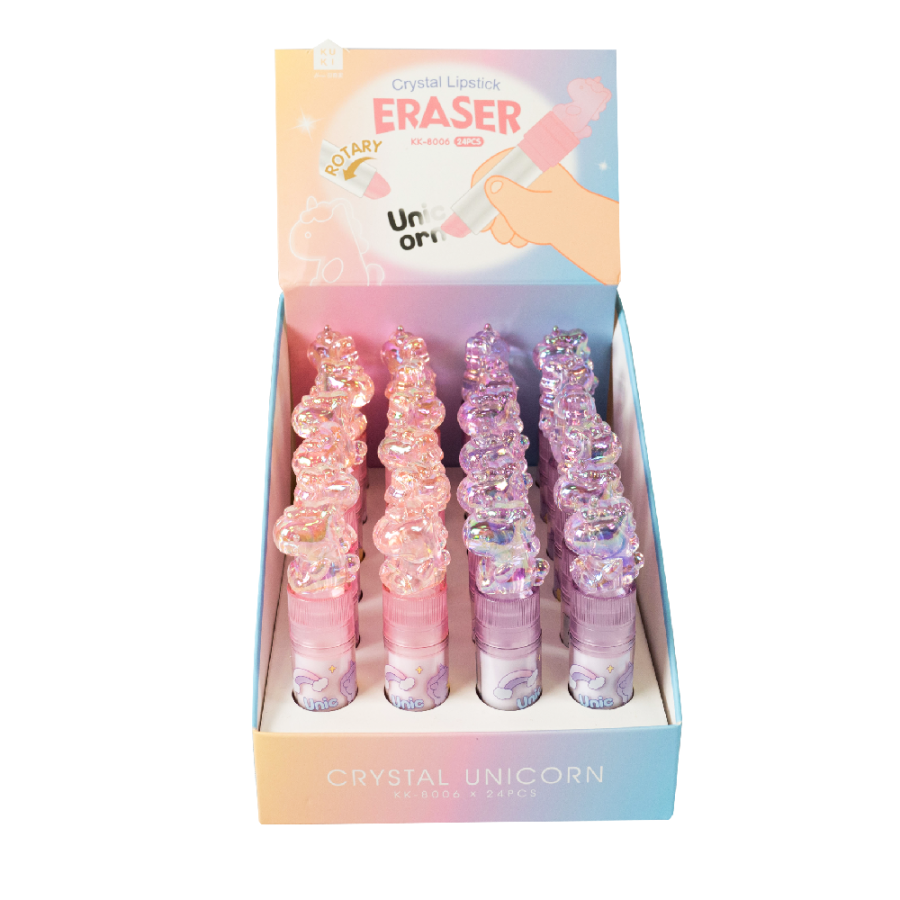 GUMICA ZA BRISANJE LIPSTICK CRYSTAL UNICORN DISPLAY