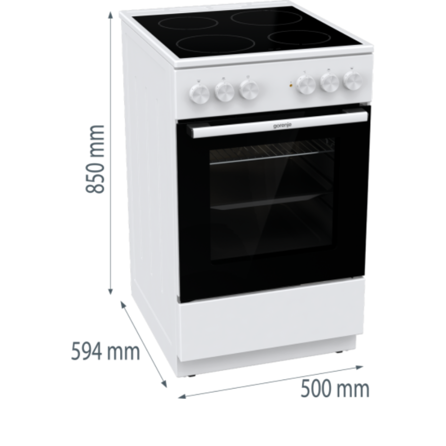 ŠTEDNJAK ELEKTRIČNI GORENJE GEC5A10WG STAKLOKERAMIKA 50CM