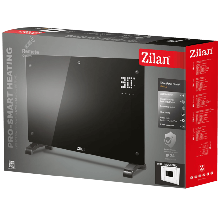 KONVEKTOR ELEKTRIČNI 2000W SA DALJ. CRNI ZILAN ZLN2823