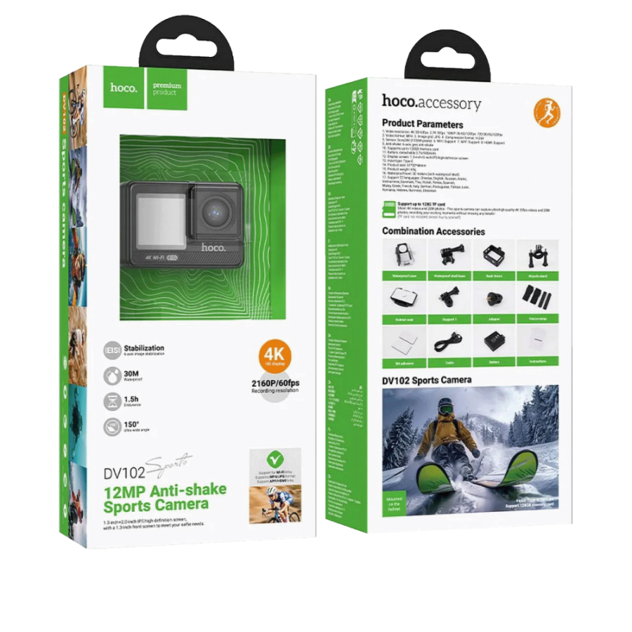 KAMERA SPORTSKA SA STABILIZACIJOM 4K 2160P/60FPS DV102