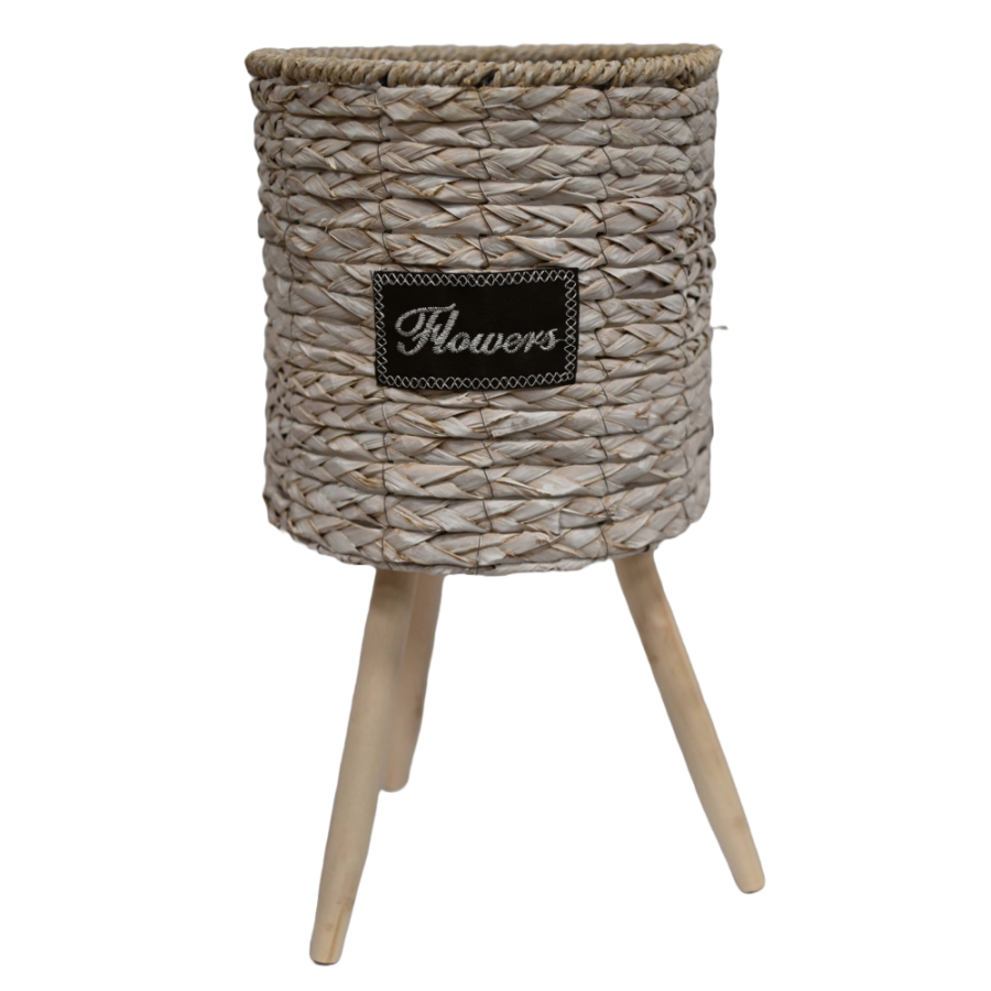 SAKSIJA PLET. FI21CM H-35CM SA DRVENIM NOGICAMA