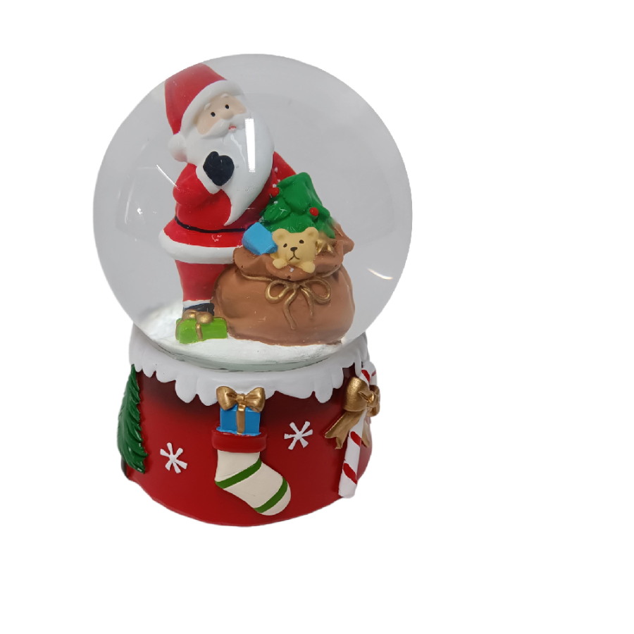 DEKORACIJA NOVOGODIŠNJA 10CM KUGLA SNOW SANTA CLAUS