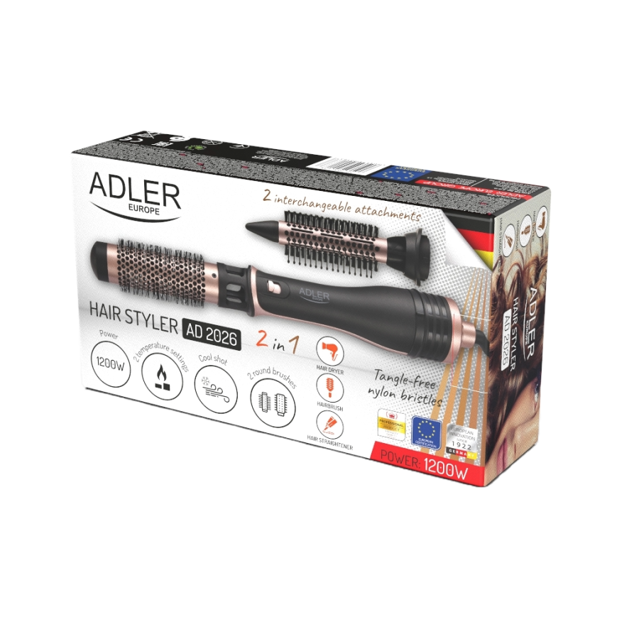 ADLER ČETKA ZA KOSU 1200W AD 2026 2 NASTAVKA