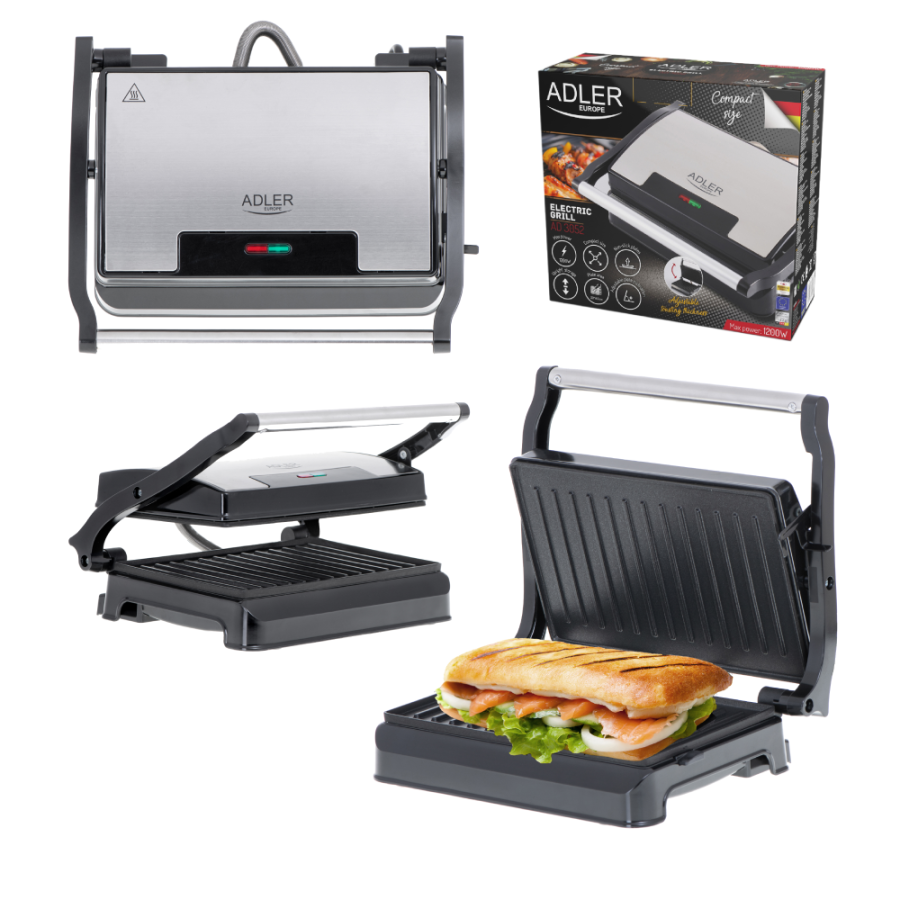 ADLER GRILL ELEKTRIČNI 1200W PREKLOPNI AD 3052