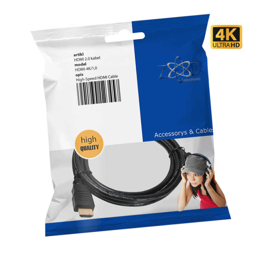 KABAL HDMI 1M ZED HDMI-4K/1,04K