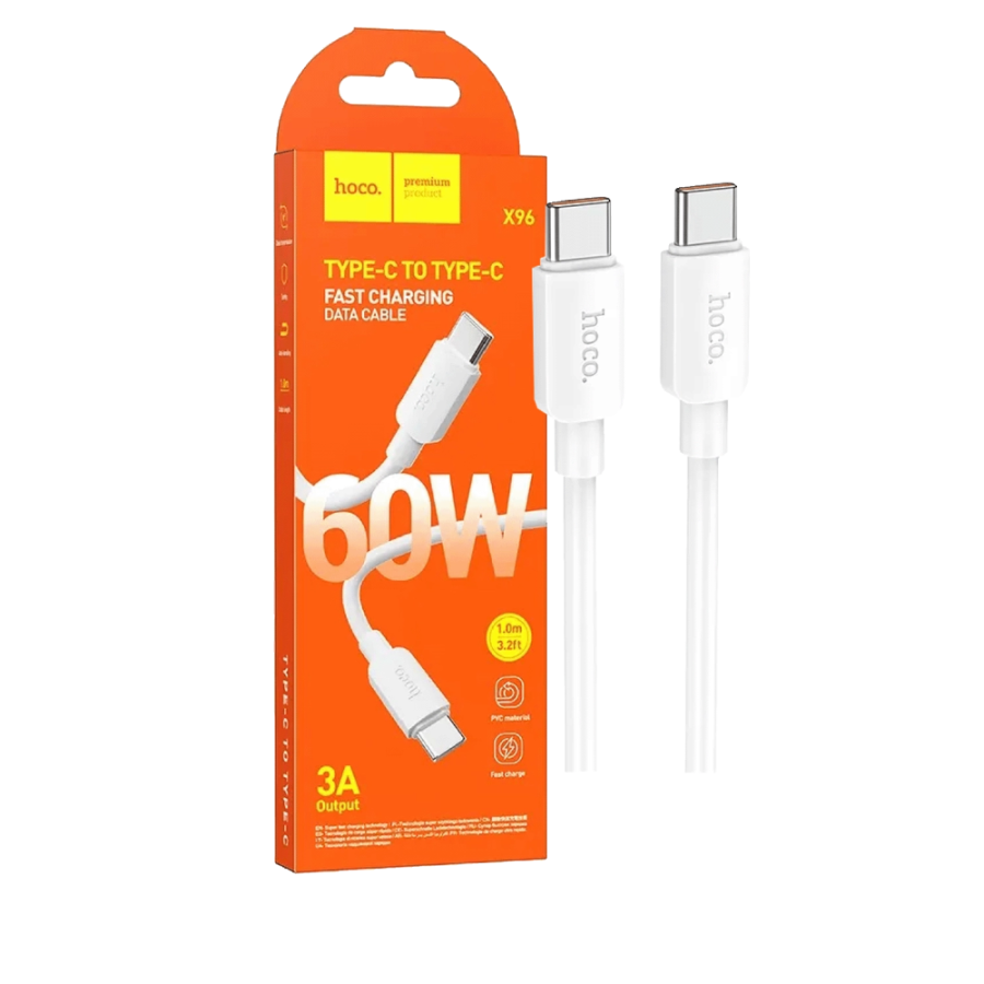 KABAL ZA MOBITEL TYPE-C NA TYPE-C 60W HOCO X96 BIJELI