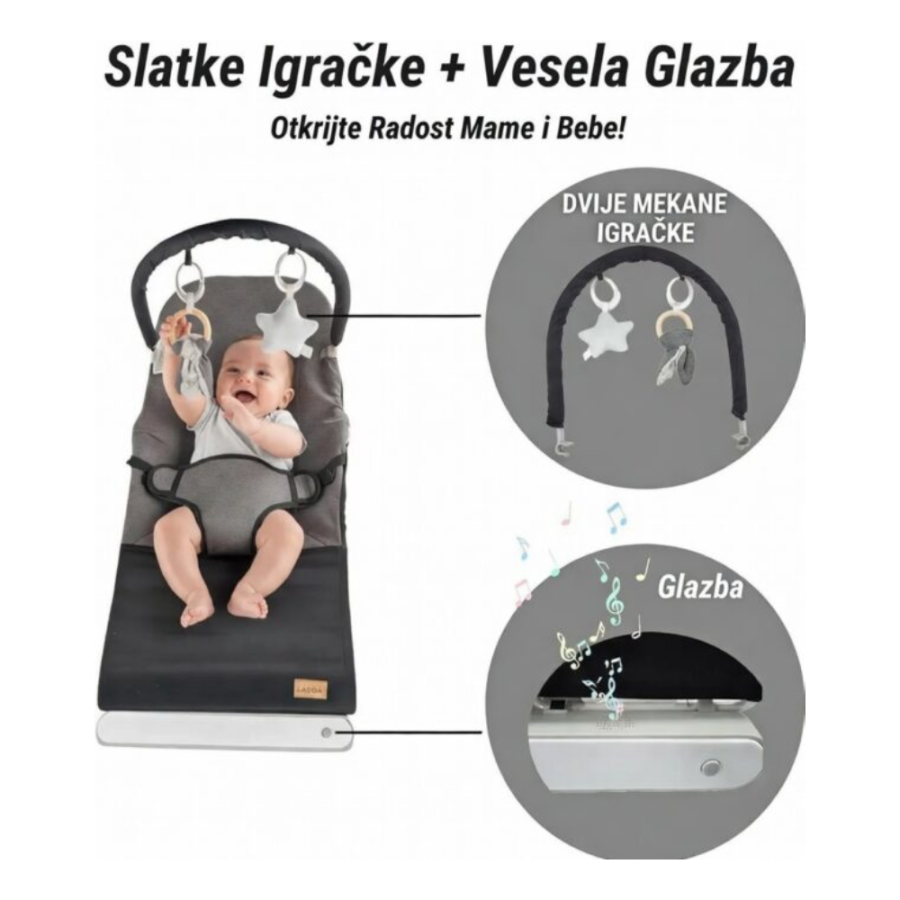 LJULJAČKA BEBI BOUNCER FOLD & GO KALEI