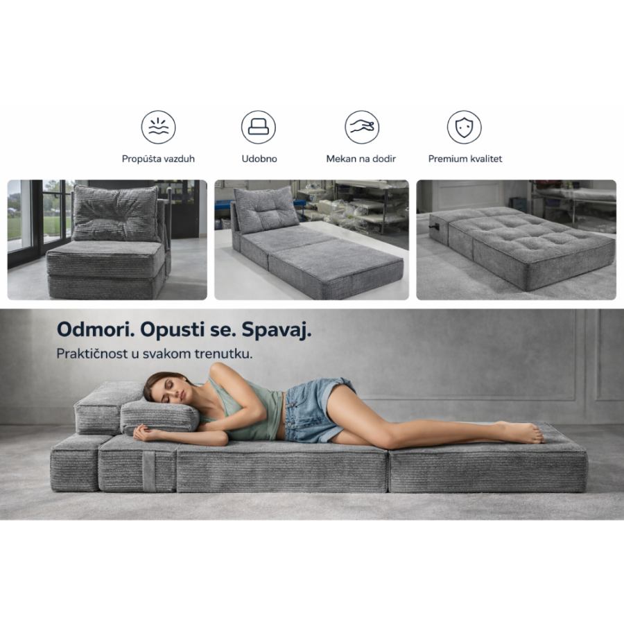 FOTELJA JOY 80X80CM NA RAZVLAČENJE 80X200CM