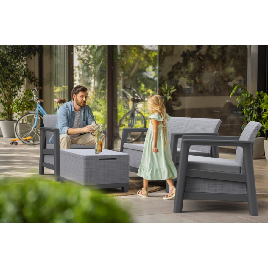 GARNITURA ZA VRT DFFS SIVA PVC LINEA 270924 SCANDI