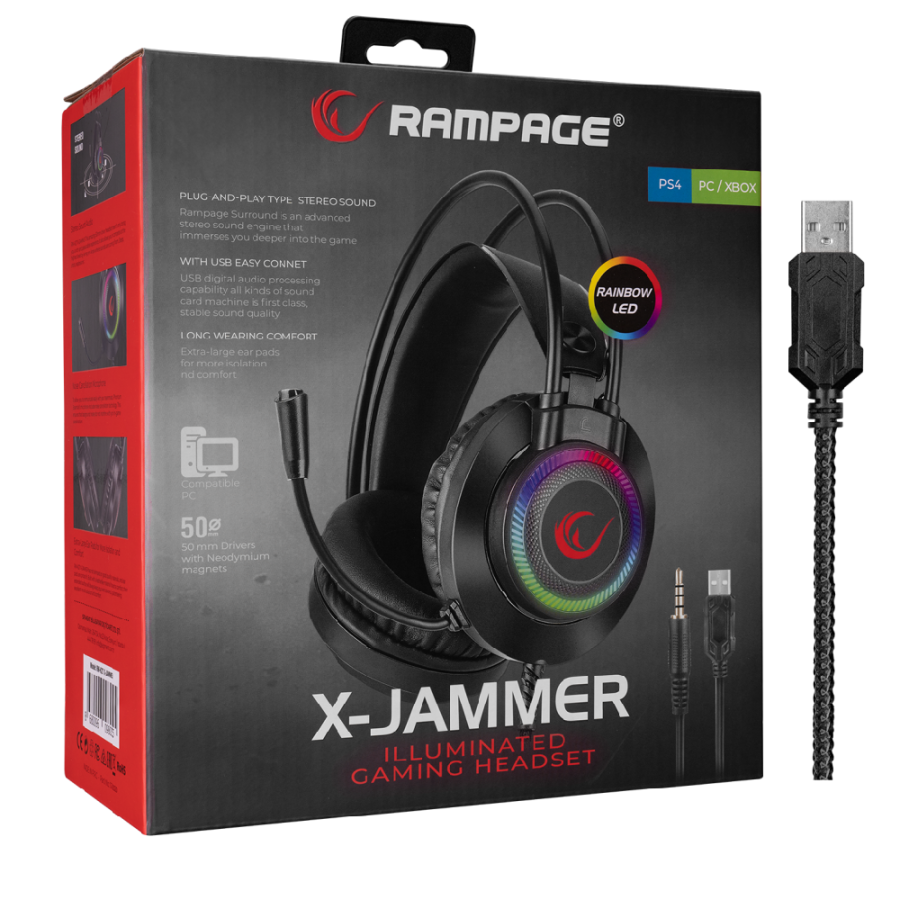 SLUŠALICE SA MIKROFONOM RAMPAGE GAMING RM-K27 RGB