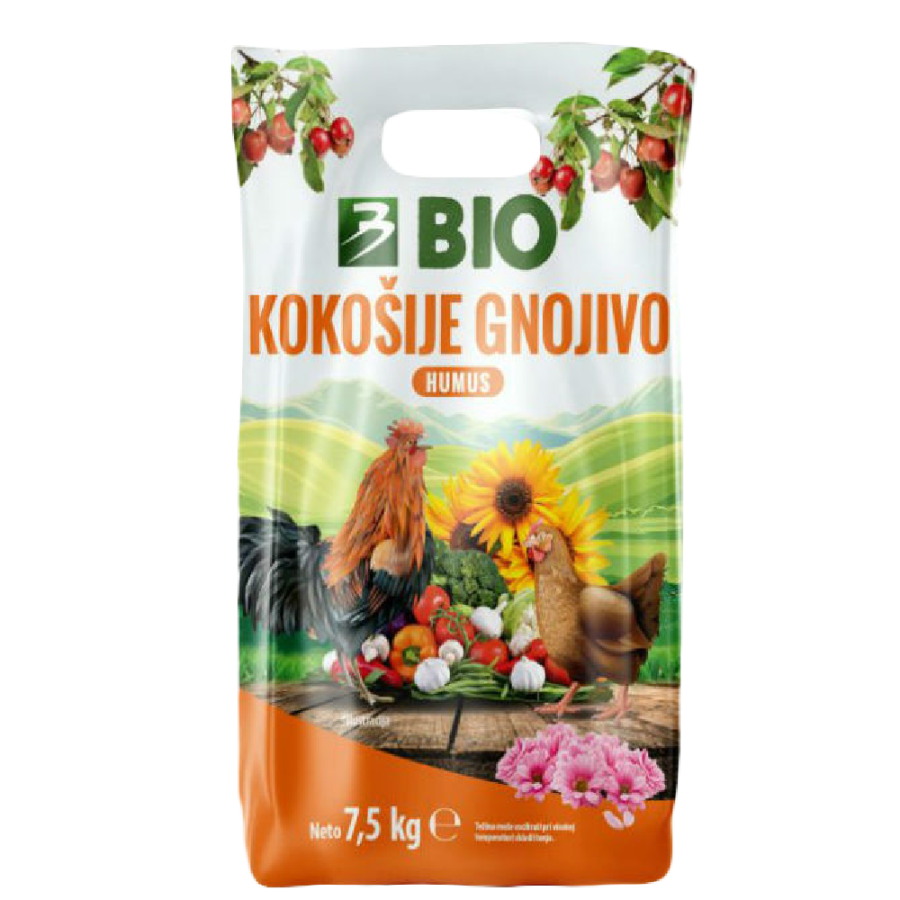GNOJIVO HUMUS 7,5KG BIO ORGANSKO KOKOŠIJE BINGO