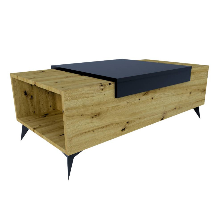 KLUB STO ALTA 110X60X31CM ZLATNI HRAST/CRNA