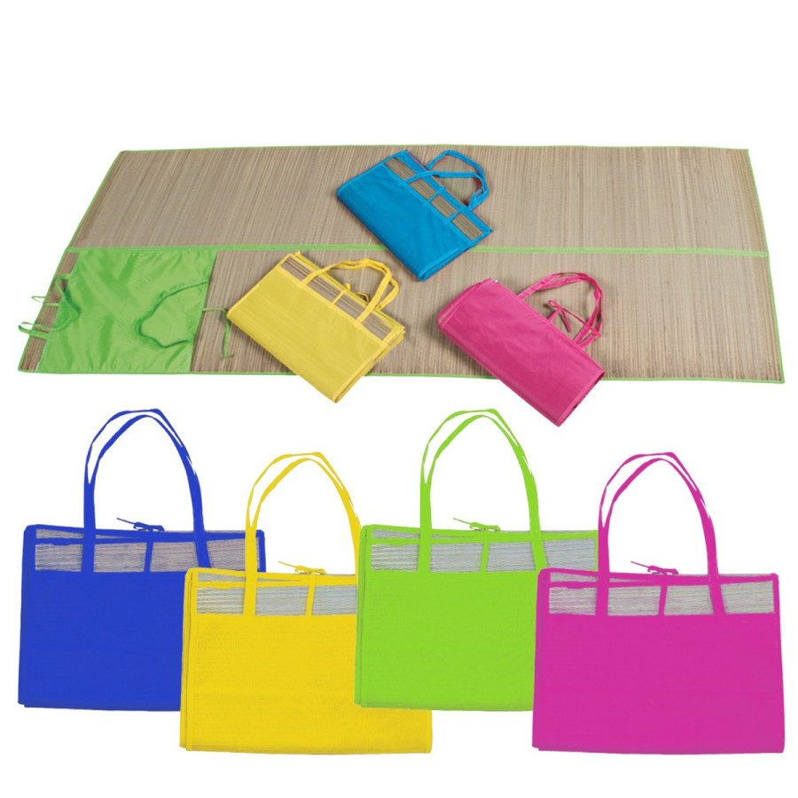 LEŽALJKA ZA PLAŽU 70X180CM SLAMNATA COLOR TORBA