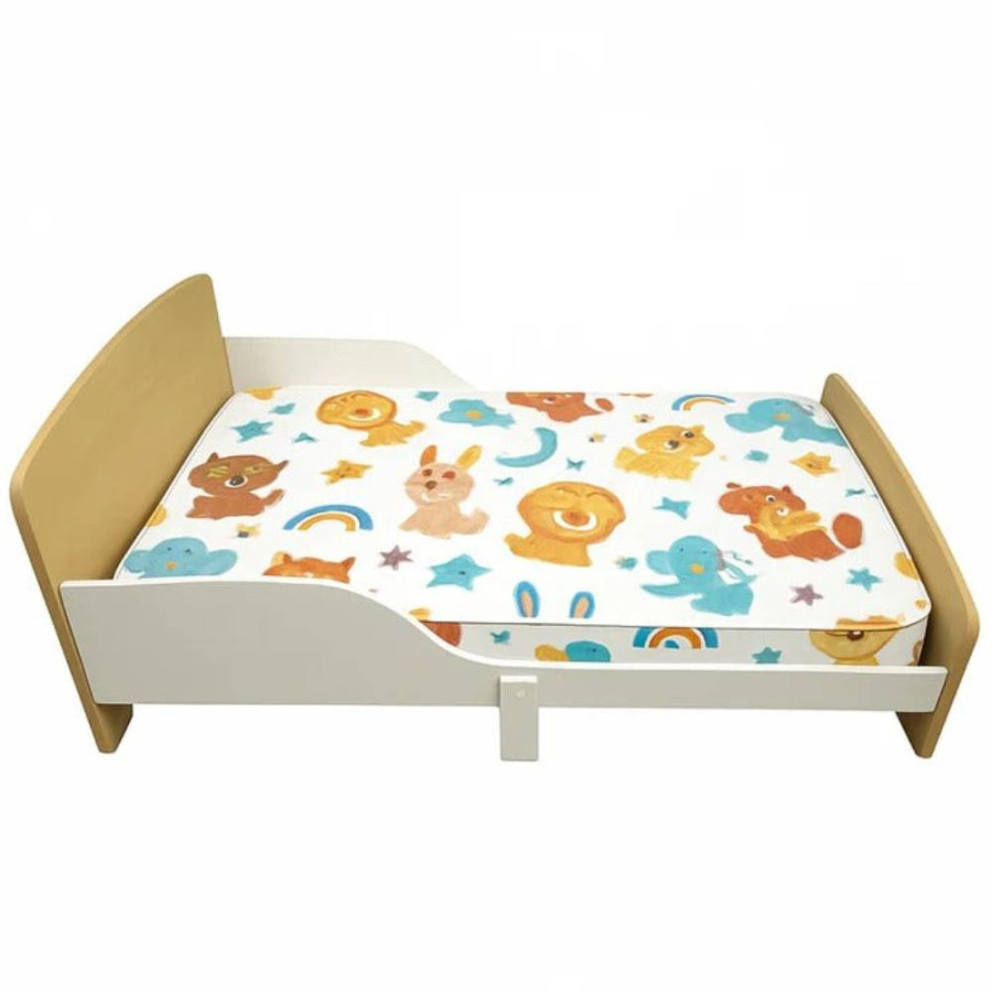 KREVET DJEČIJE SOBE 140X70CM MEDIJAPAN/DRVO BIJELA/BUKVA