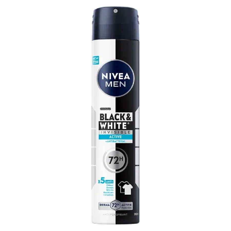 NIVEA DEZODORANS MUŠKI 200ML  INVISIBLE BLACK&WHITE ACTIVE