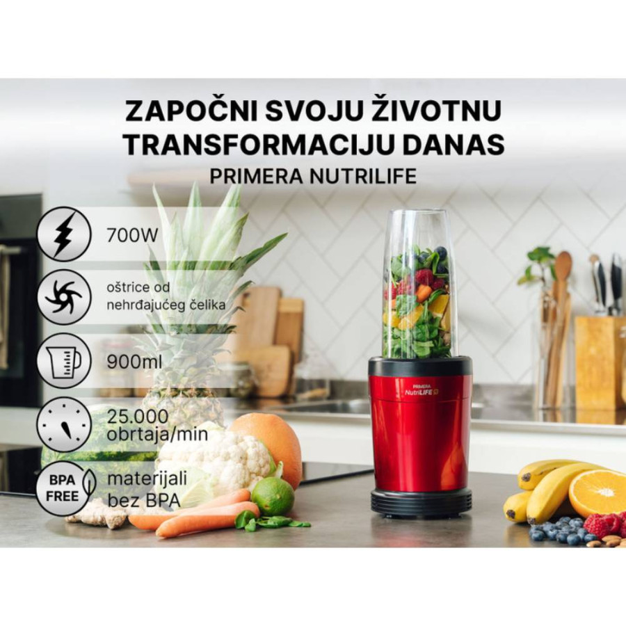 PRIMERA NUTRILIFE BLENDER 700W CRVENI
