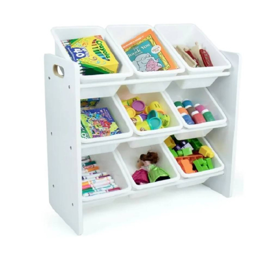 KINDER HOME DJEČIJA POLICA ZA ODLAGANJE SA KUTIJAMA 65X26,5X60 BIJELA