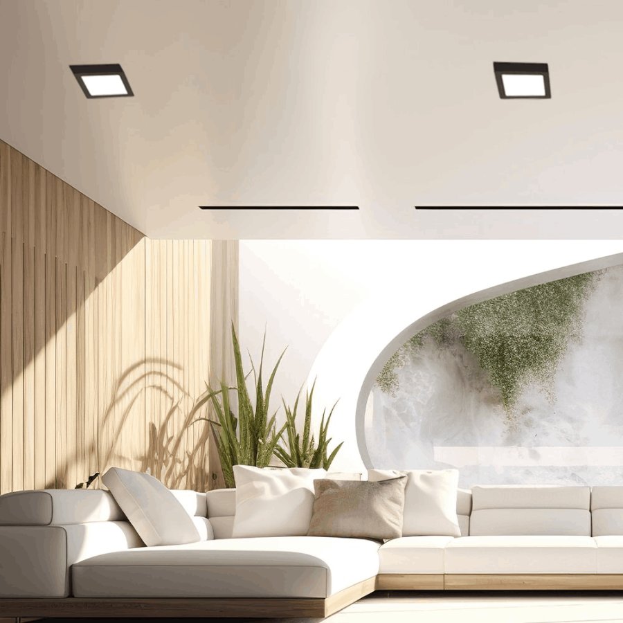 NADGRADNI LED PANEL 12W KVADRATNI E-LIGHT 6500K CRNI