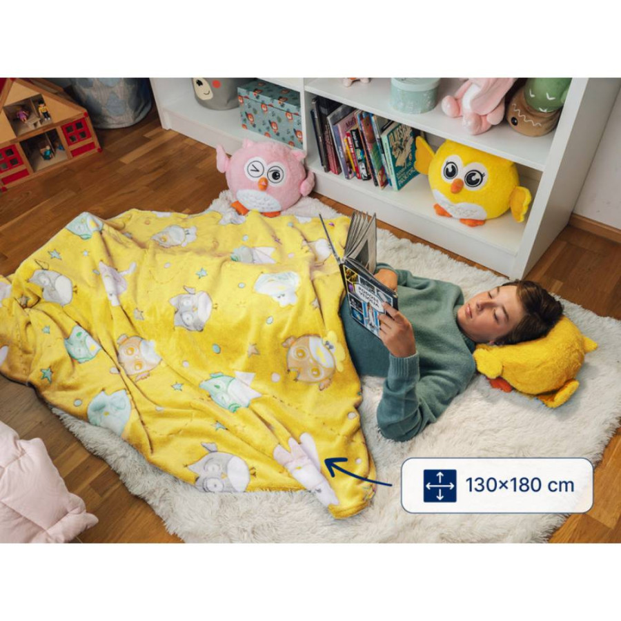 DORMEO SET 3U1 JASTUK DEKA IGRAČKA WARM HUG EMOTION HAPPY OWL