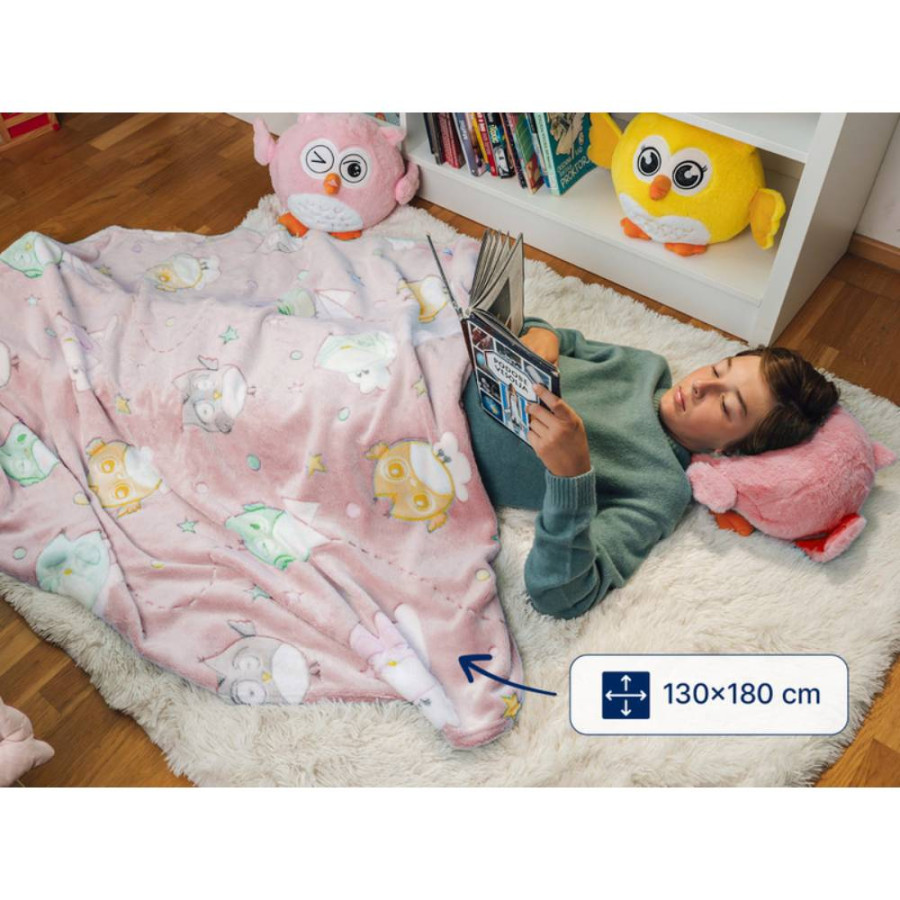 DORMEO SET 3U1 JASTUK DEKA IGRAČKA WARM HUG EMOTION NAUGHTY OWL