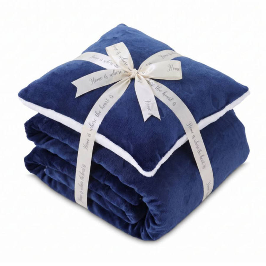 DORMEO SET JASTUK I DEKA 130X190 WARM HUG BLUE