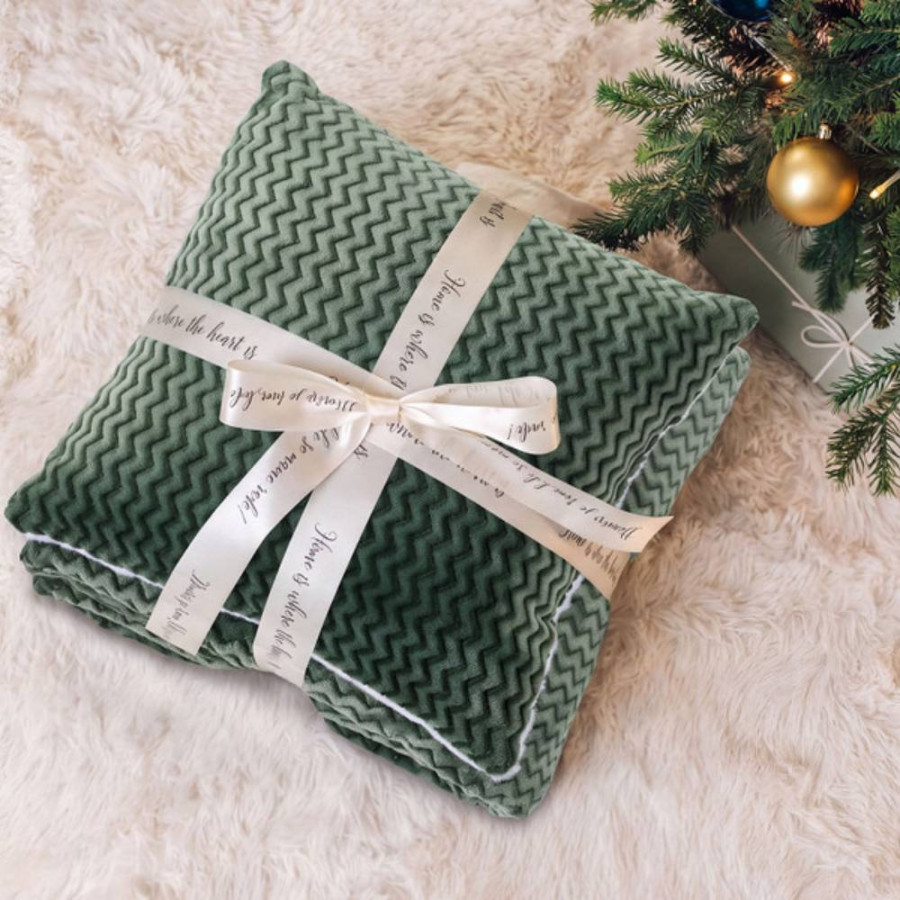 DORMEO SET JASTUK I DEKA 130X190 WARM HUG GREEN OMBRE