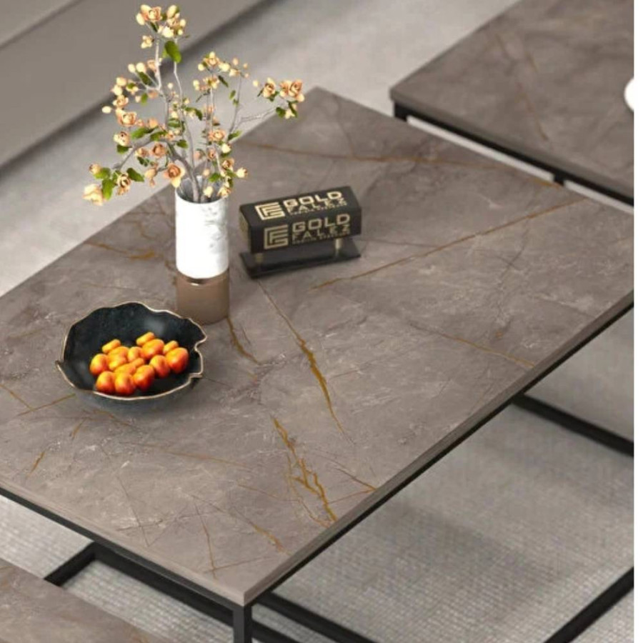 KLUB STO FLORA SET 3/1 90X60X48CM-54X40X43CM SIVI