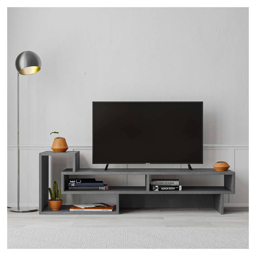 KOMODA ZA TV TETRA 136,7X40X42,2CM - RETRO SIVA