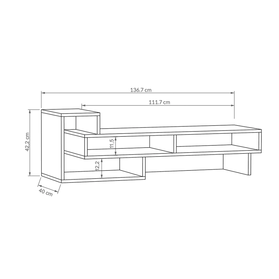 KOMODA ZA TV TETRA 136,7X40X42,2CM - SONOMA