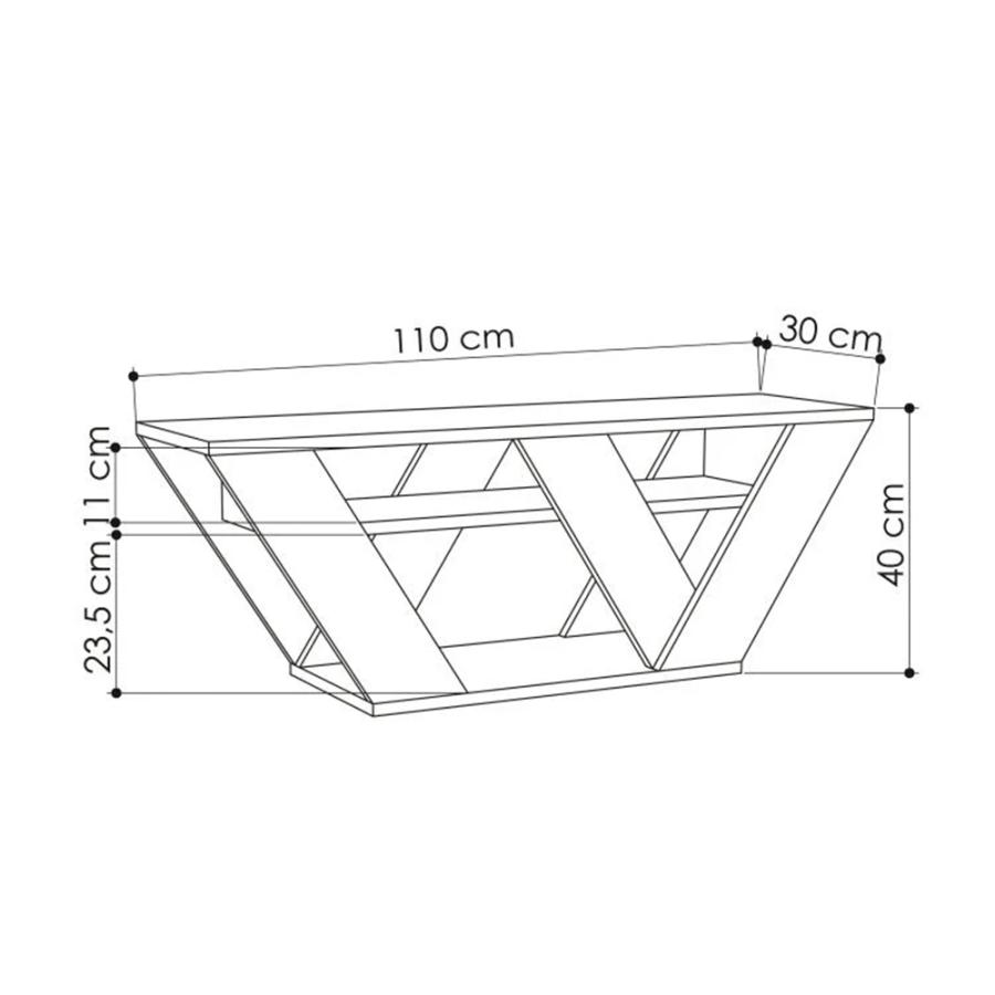 KOMODA ZA TV PIPRALLA 110X30X40CM - BIJELA