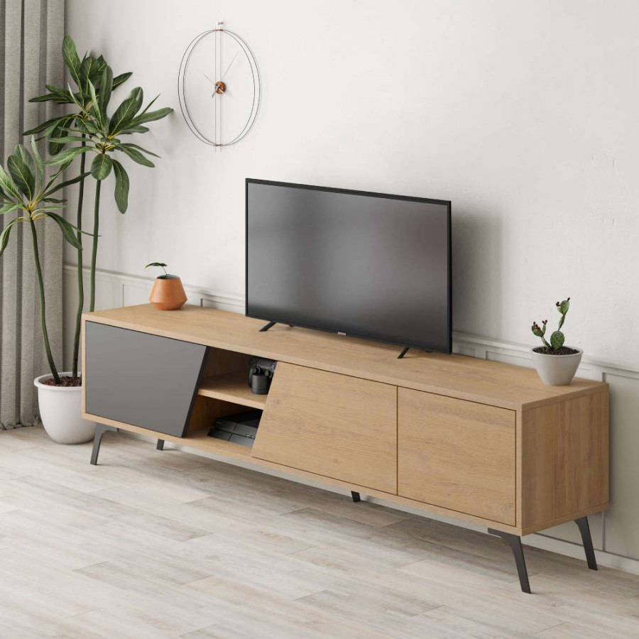 KOMODA ZA TV FIONA 180X35,6X48CM SONOMA/ANTRACIT