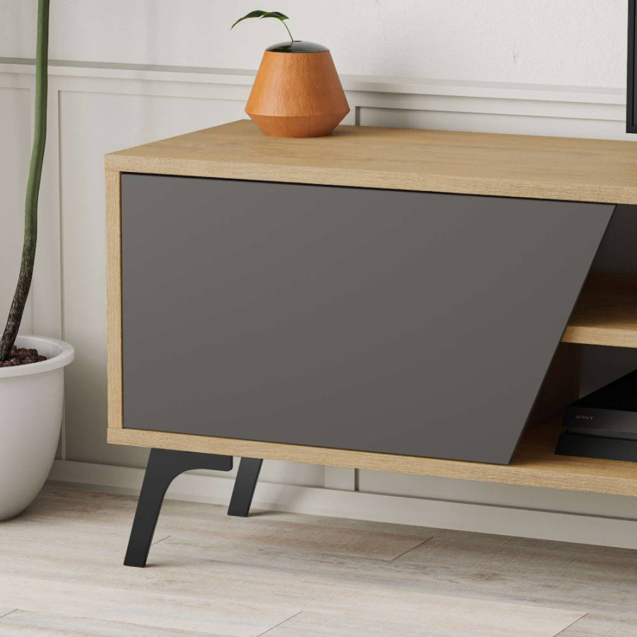 KOMODA ZA TV FIONA 180X35,6X48CM SONOMA/ANTRACIT