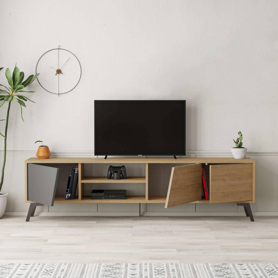 KOMODA ZA TV FIONA 180X35,6X48CM SONOMA/ANTRACIT